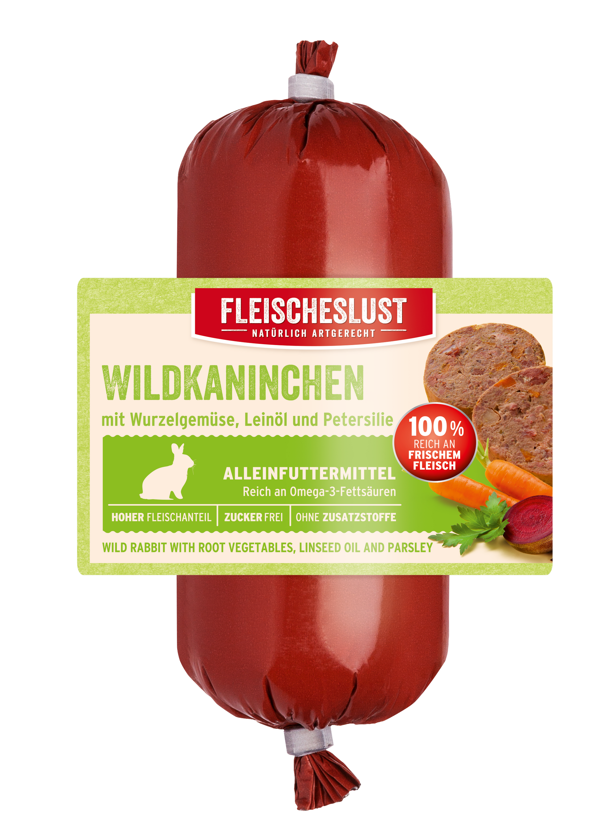 with Onlineshop root vegetables, – Fleischeslust Tiernahrung oil Wild rabbit linseed parsley and