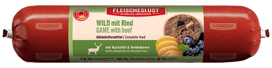 Wild mit Rind mit Kartoffel & Heidelbeere