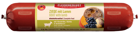 Ziege mit Lamm mit Steckrübe, Kürbis & Heidelbeere